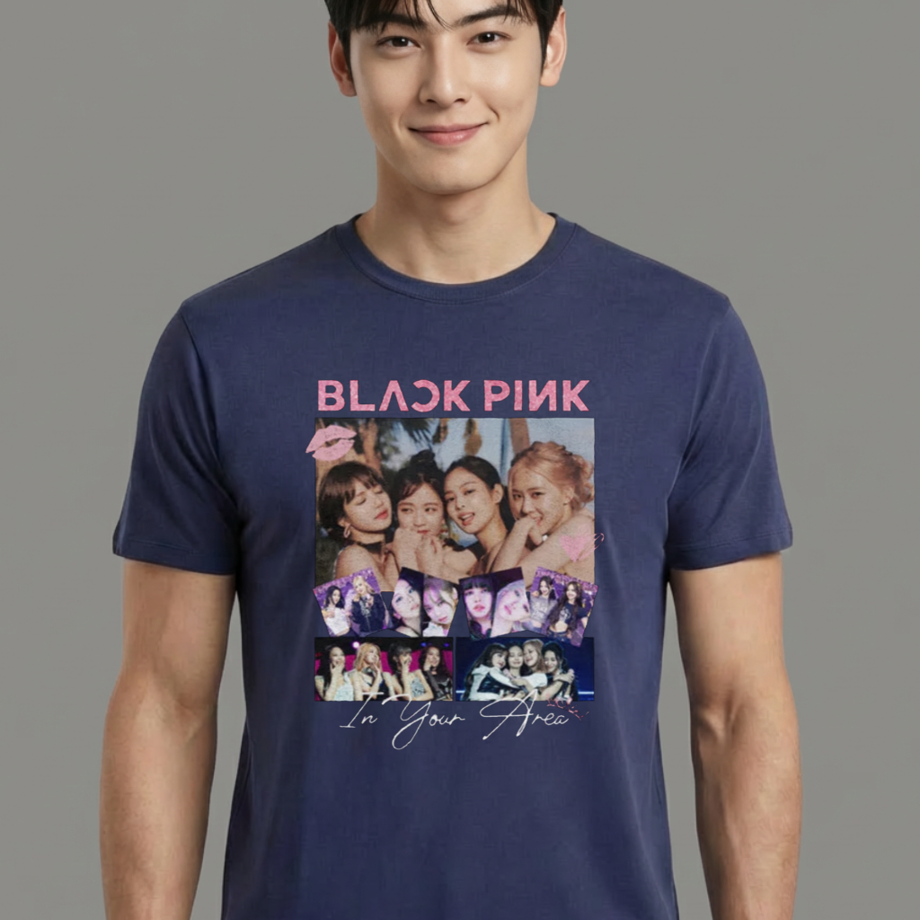 Camiseta Photos Collab BLACKPINK azul