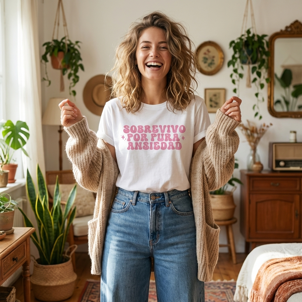 Camiseta Básica RBD Sobrevivo Por Pura Ansiedad - Branca