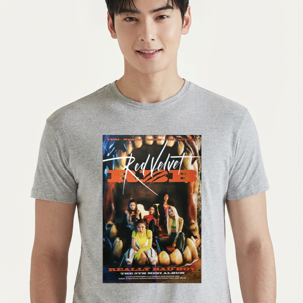 Camiseta Red Velvet Really Bad Boy cinza