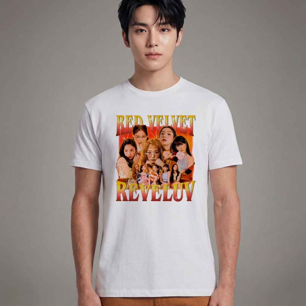 Camiseta Básica Red Velvet Retro - Branca