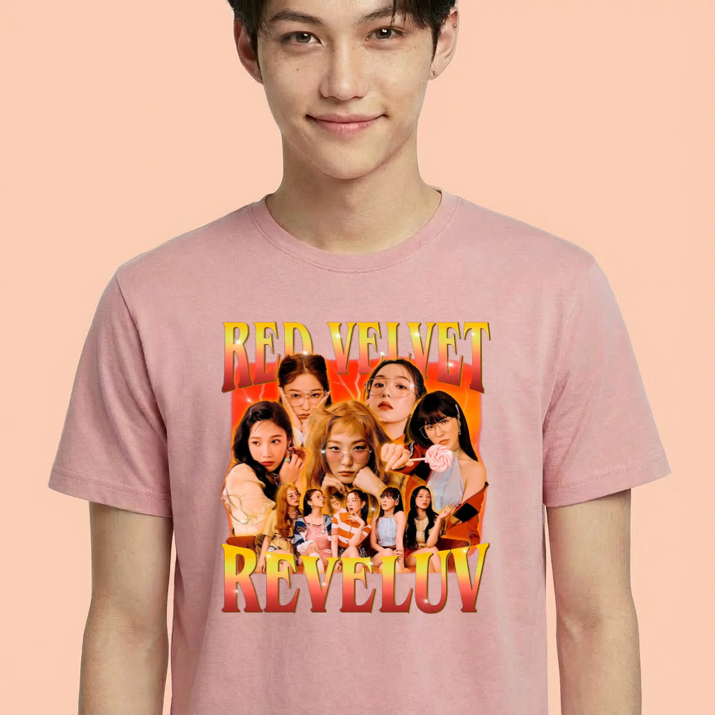 Camiseta Red Velvet Retro rosa