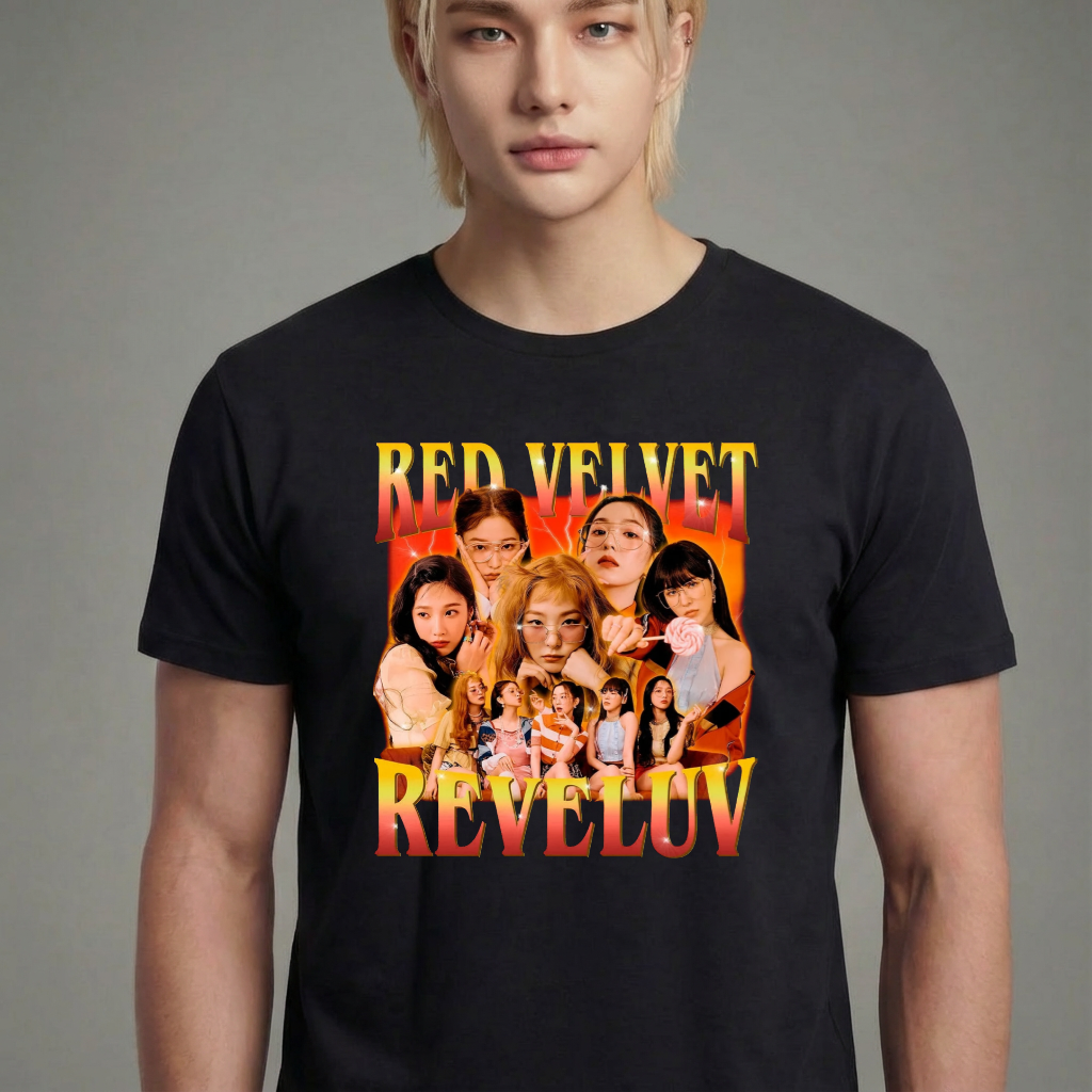 Camiseta camiseta-basica-red-velvet-retro - Preta