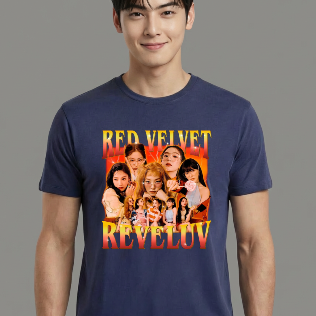 Camiseta camiseta-basica-red-velvet-retro - Azul