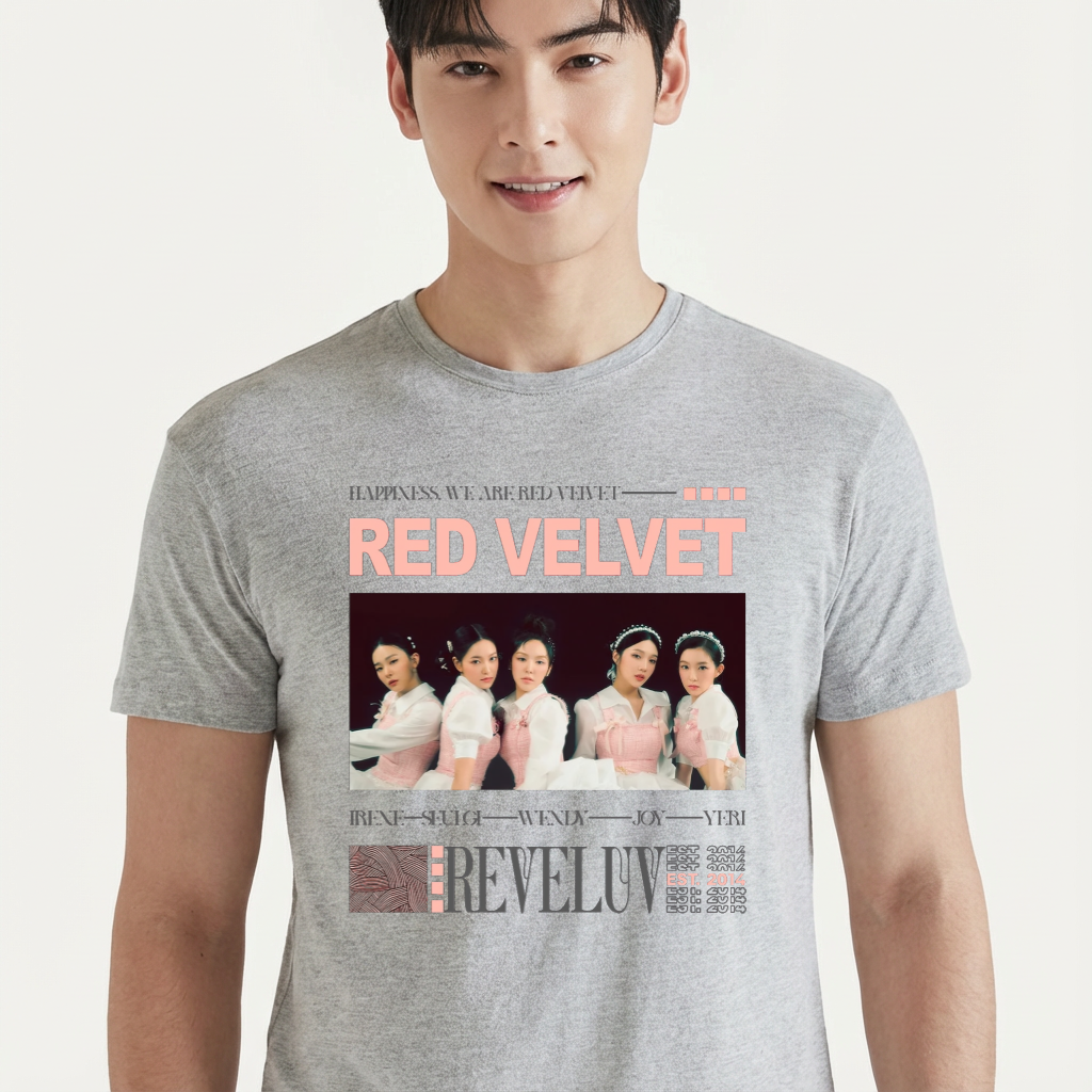 Camiseta Red Velvet Reveluv cinza