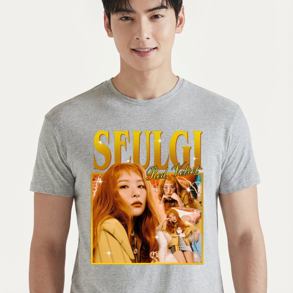 Camiseta camiseta-basica-red-velvet-seulgi - Cinza
