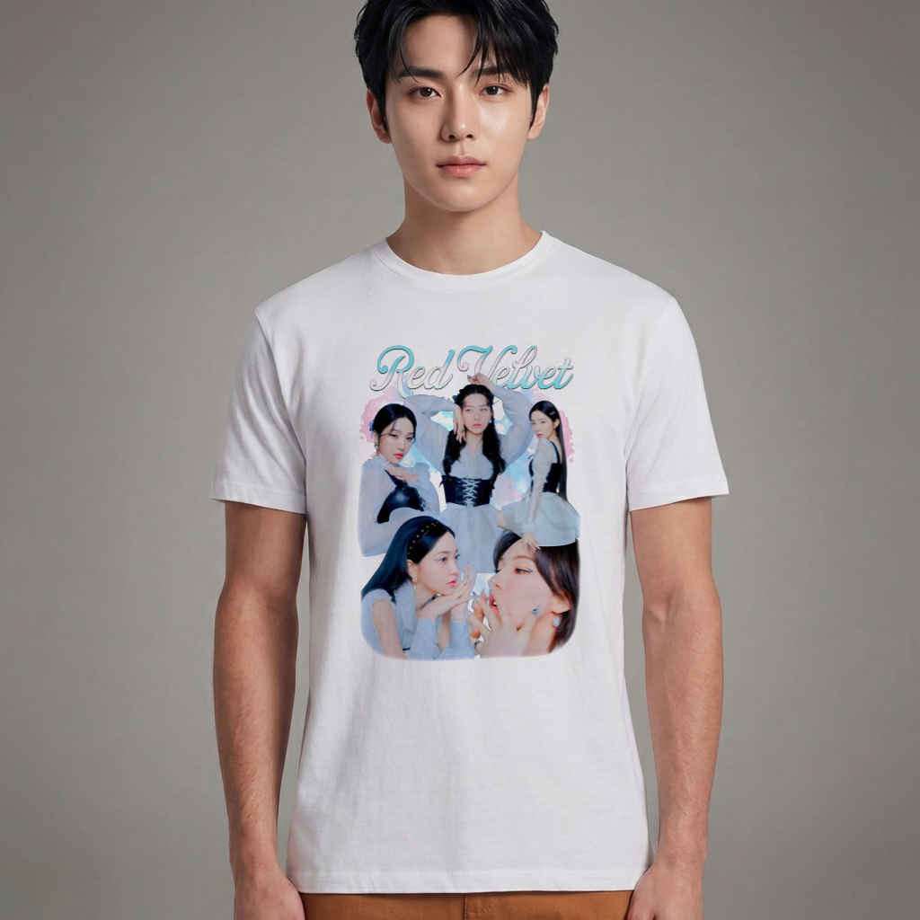 Camiseta Básica Red Velvet Vintage - Branca