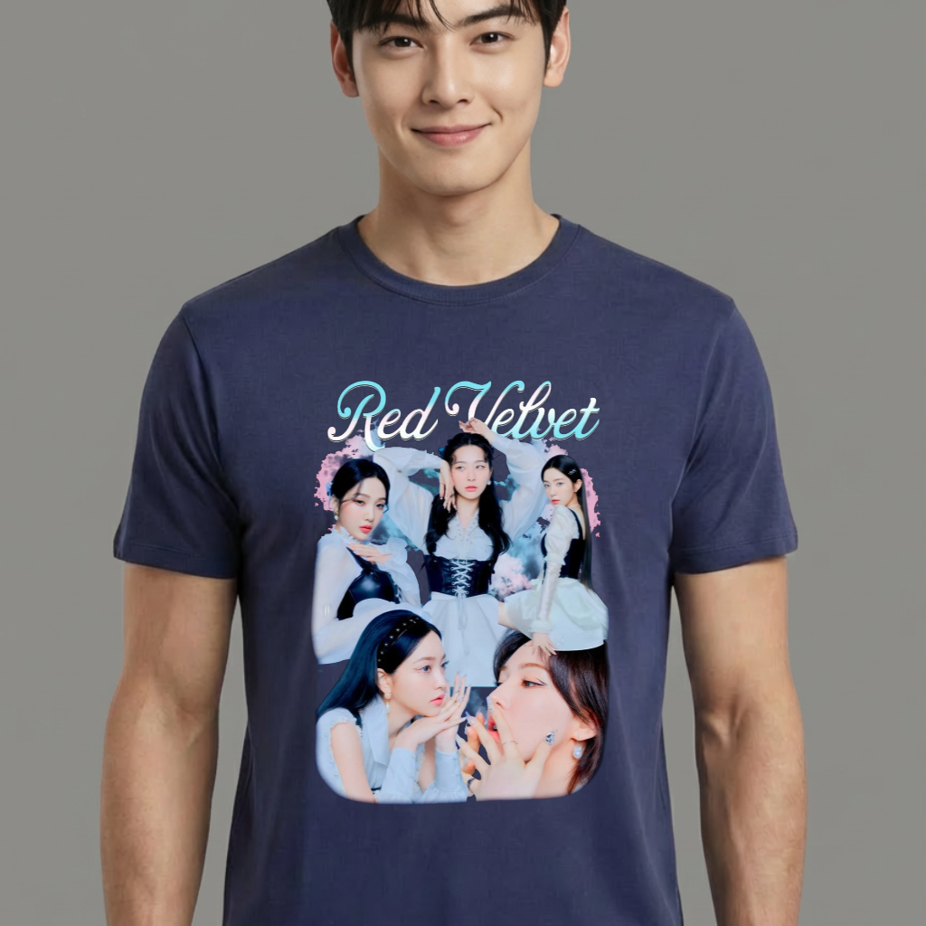 Camiseta Red Velvet Vintage azul