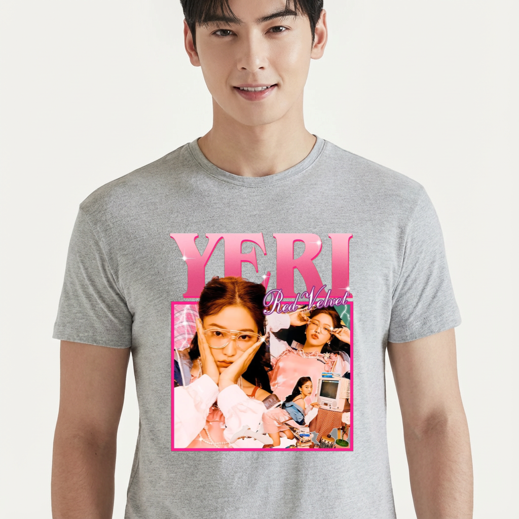 Camiseta camiseta-basica-red-velvet-yeri - Cinza