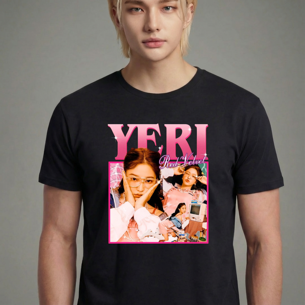 Camiseta camiseta-basica-red-velvet-yeri - Preta