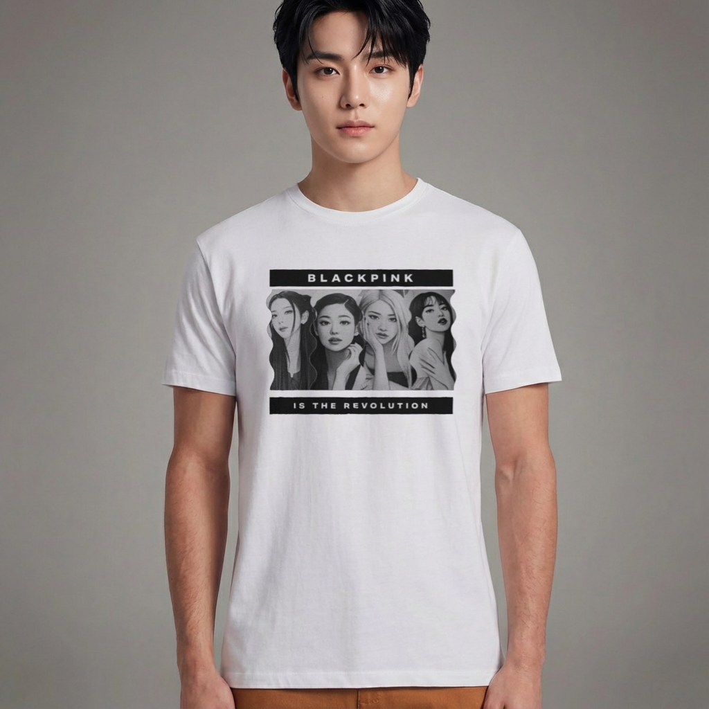 Camiseta Básica Revolution Design Blackpink - Branca