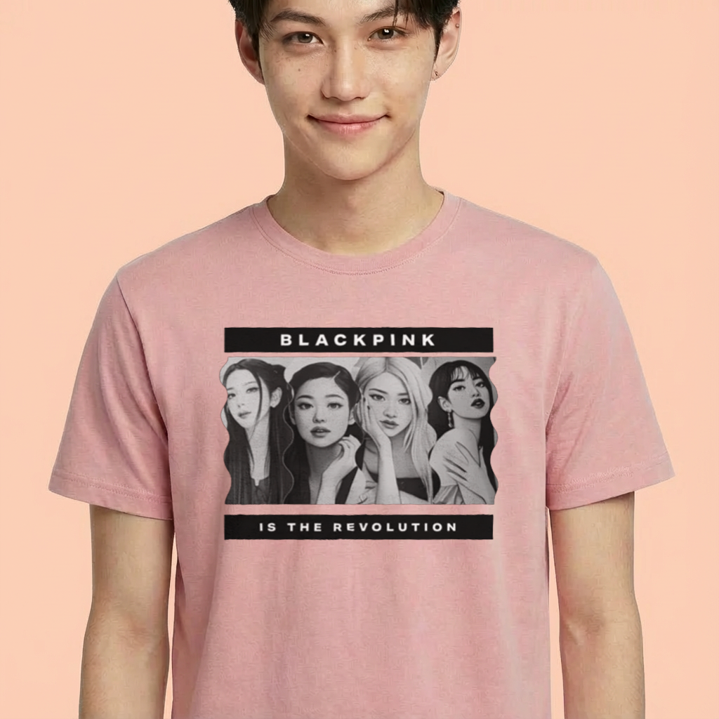 Camiseta camiseta-basica-revolution-design-blackpink - Rosa