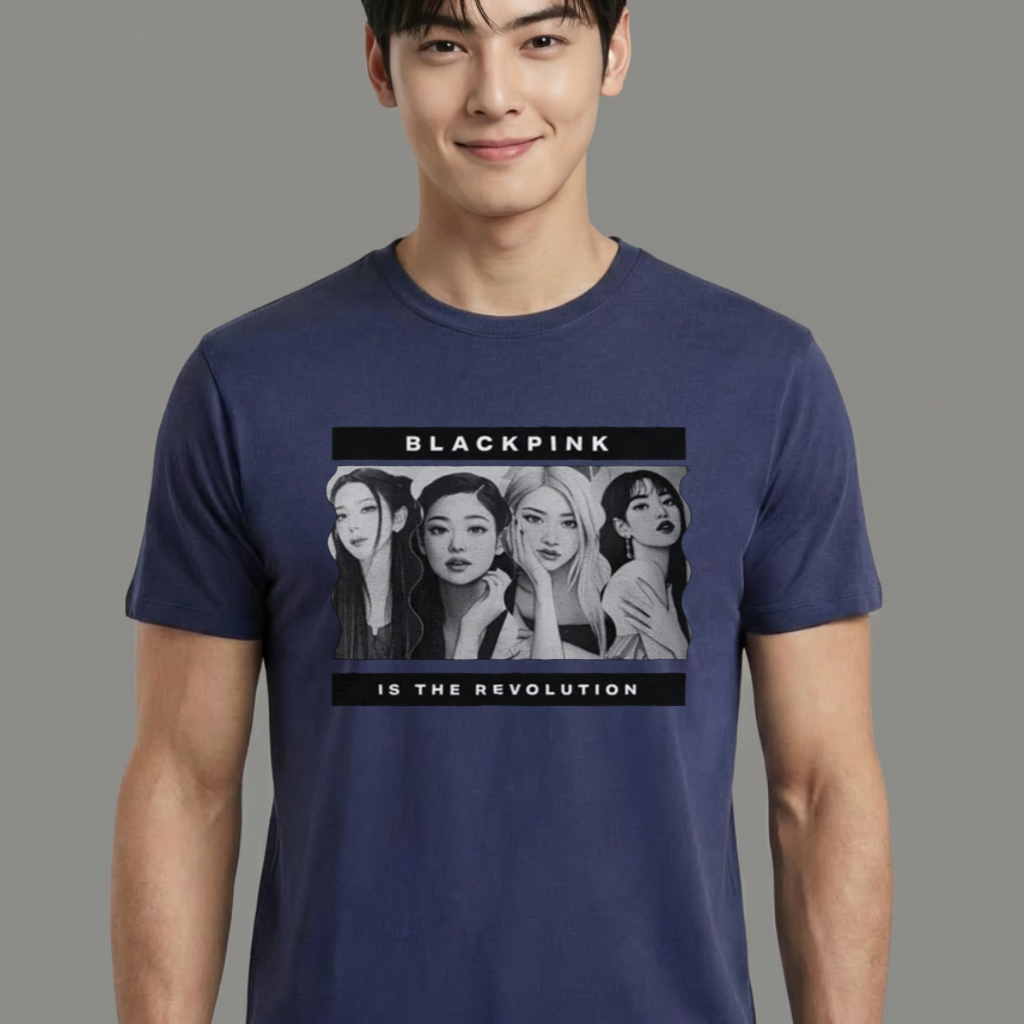Camiseta camiseta-basica-revolution-design-blackpink - Azul