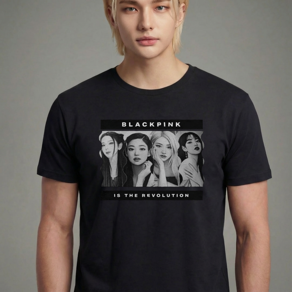 Camiseta camiseta-basica-revolution-design-blackpink - Preta