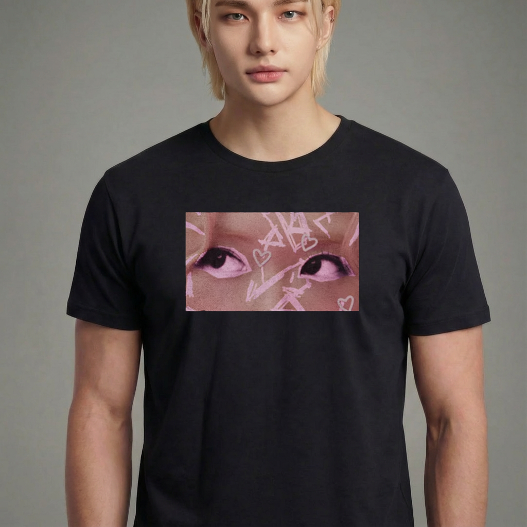 Camiseta camiseta-basica-rose-eyes-blackpink - Preta