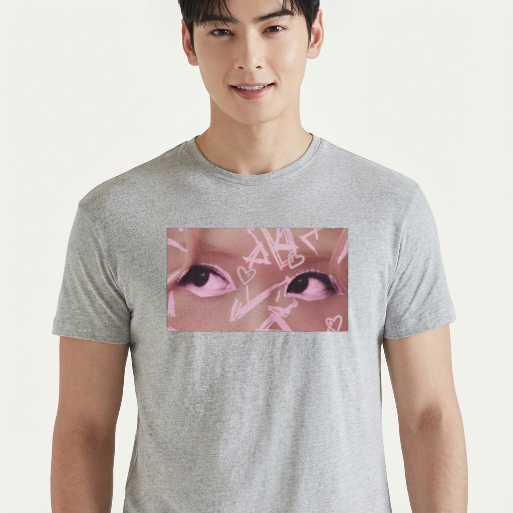 Camiseta camiseta-basica-rose-eyes-blackpink - Cinza