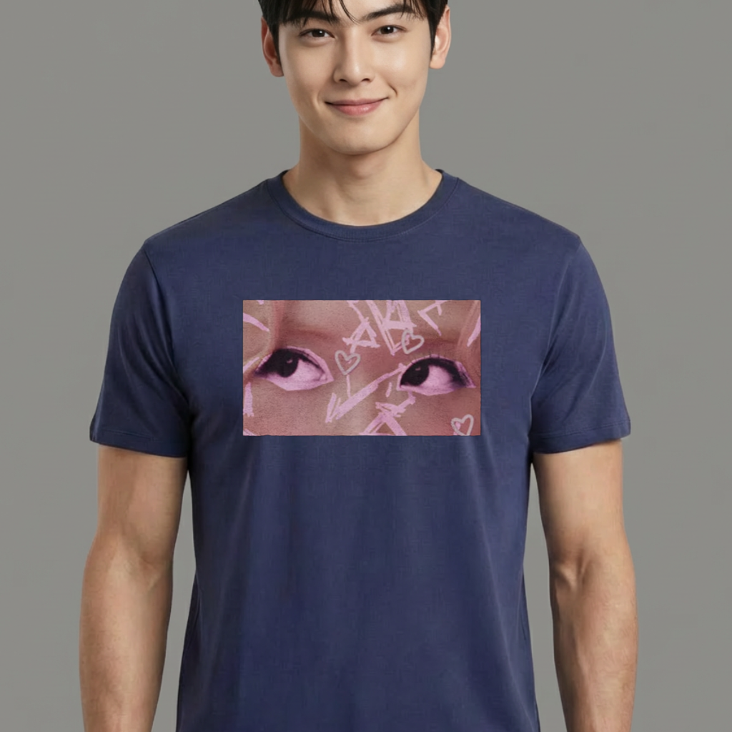 Camiseta camiseta-basica-rose-eyes-blackpink - Azul