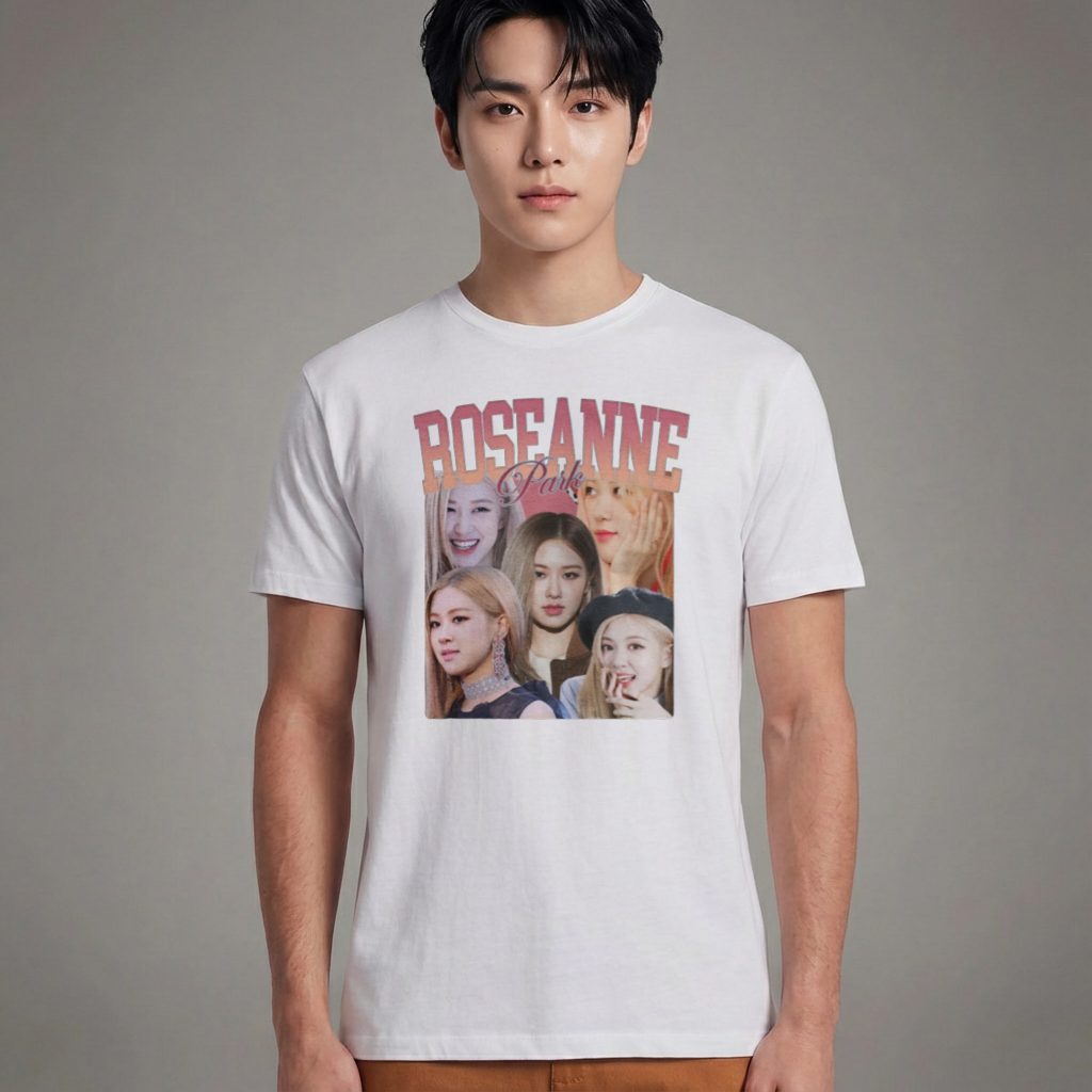 Camiseta Básica Roseanne Park Blackpink - Branca