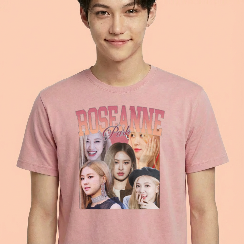 Camiseta camiseta-basica-roseanne-park-blackpink - Rosa