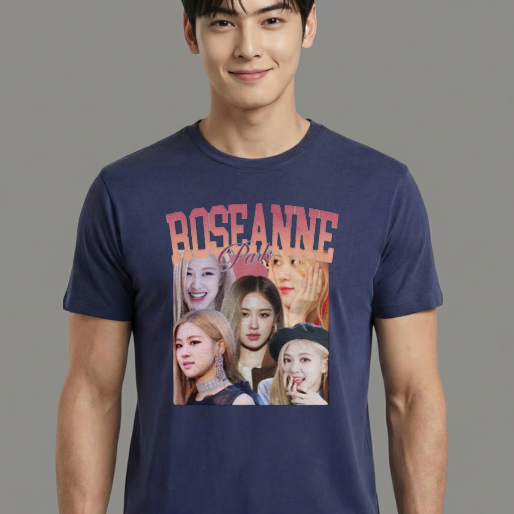 Camiseta camiseta-basica-roseanne-park-blackpink - Azul