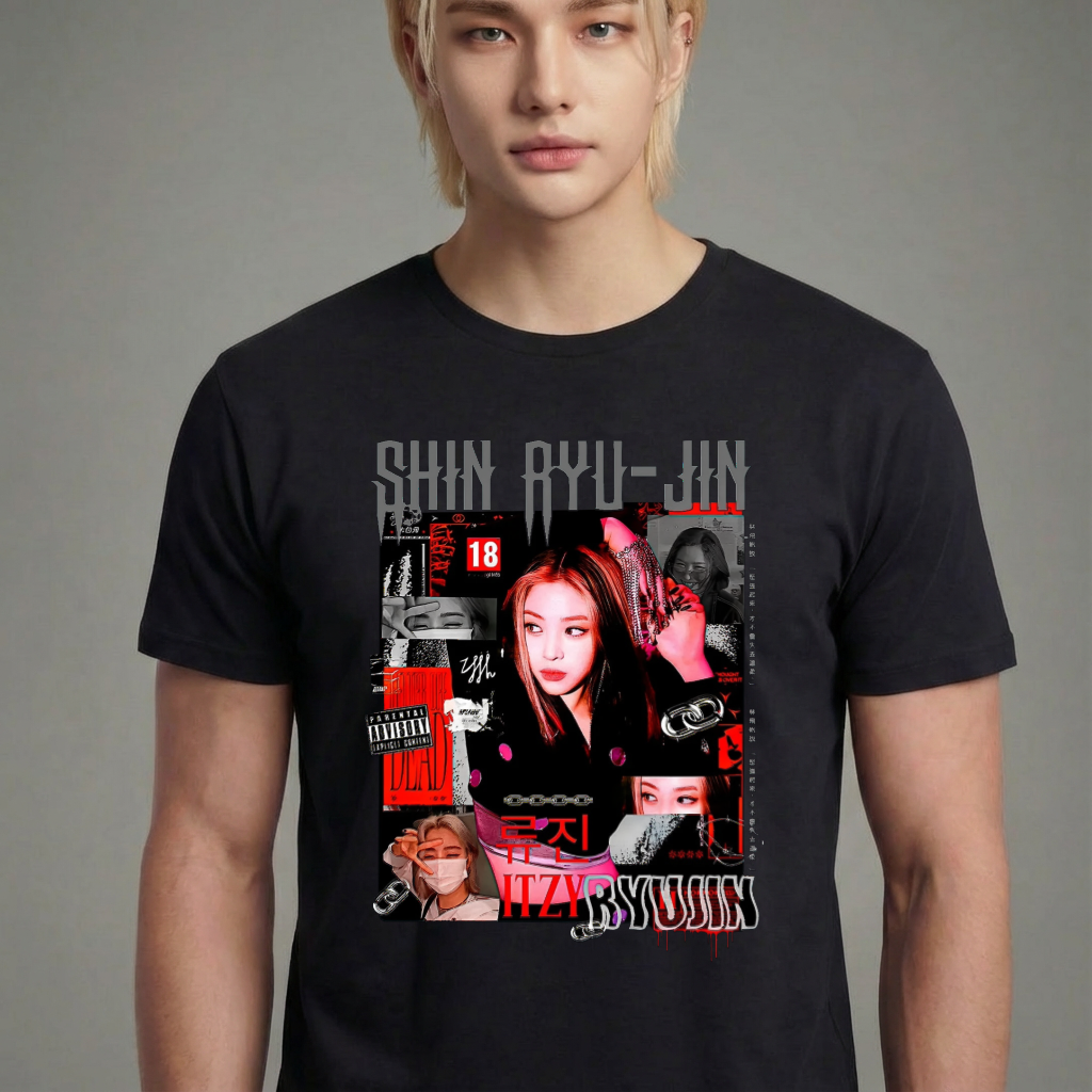 Camiseta camiseta-basica-ryujin-itzy - Preta