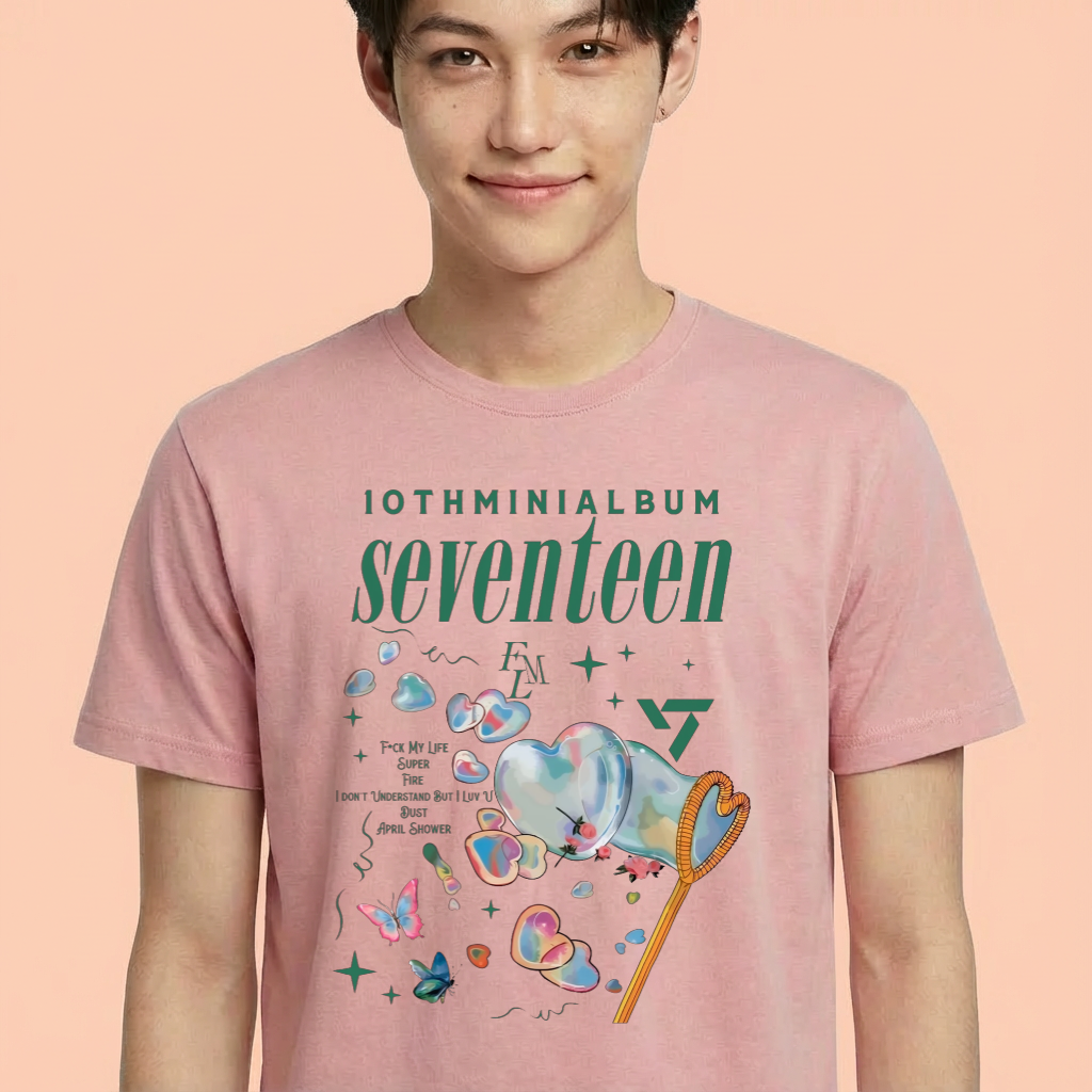 Camiseta Seventeen Iot Minhial Album rosa