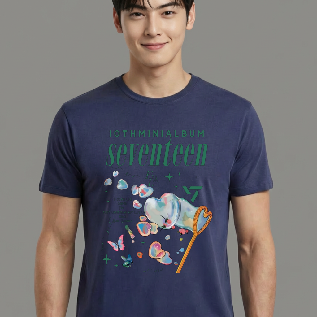 Camiseta camiseta-basica-seventeen-iot-minhial-album - Azul