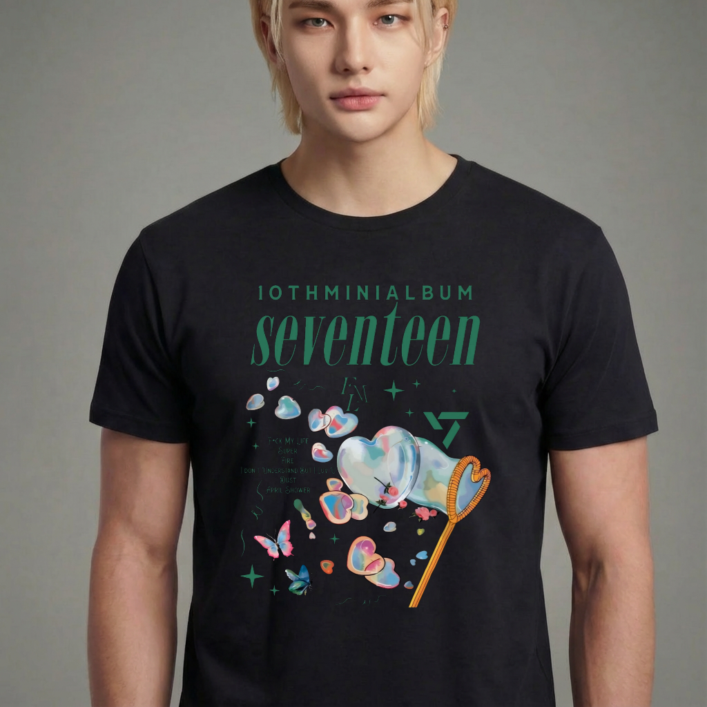Camiseta camiseta-basica-seventeen-iot-minhial-album - Preta