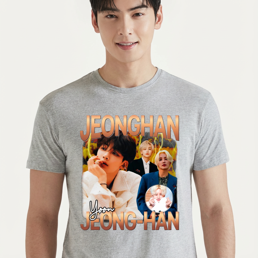 Camiseta Seventeen Jeonghan cinza