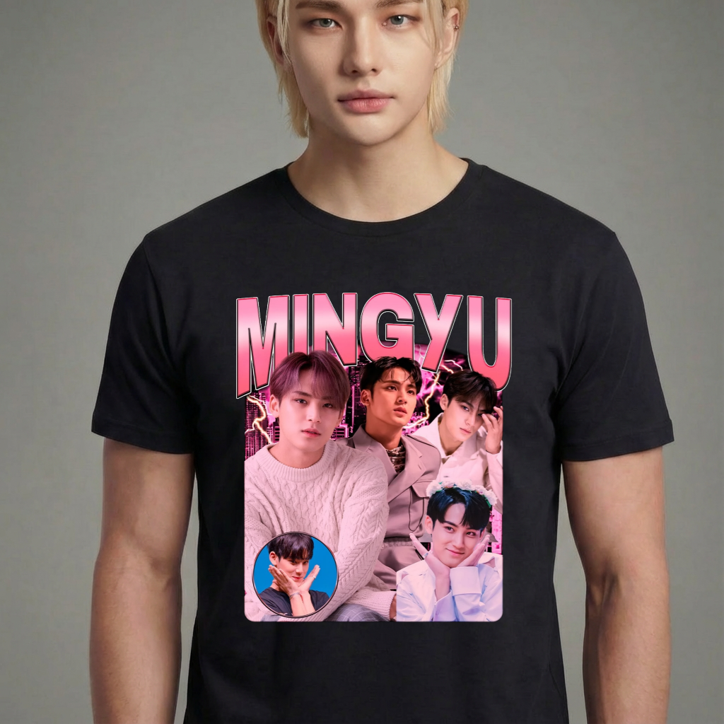 Camiseta camiseta-basica-seventeen-mingyu - Preta