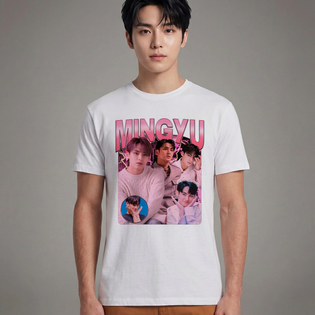 Camiseta Básica Seventeen Mingyu - Branca