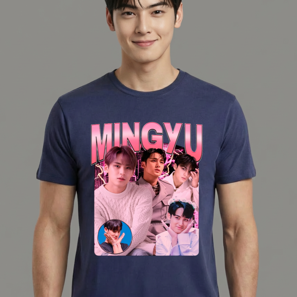 Camiseta Seventeen Mingyu azul