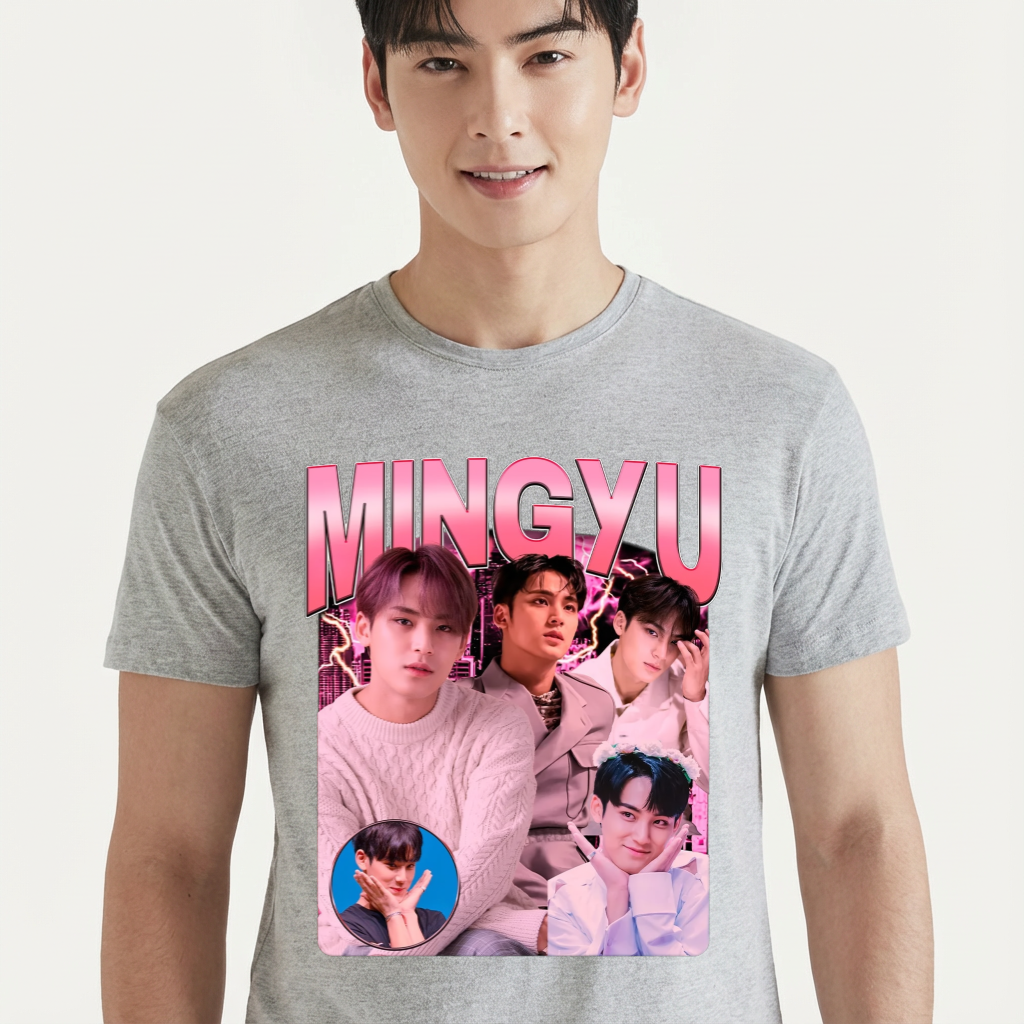 Camiseta camiseta-basica-seventeen-mingyu - Cinza