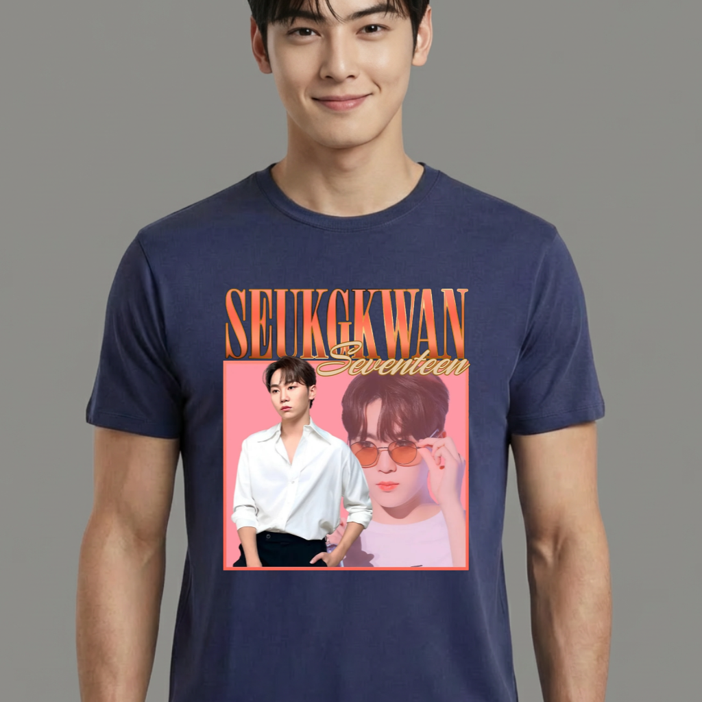 Camiseta camiseta-basica-seventeen-seungkwan-retro - Azul
