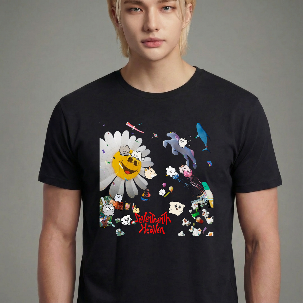 Camiseta Seventeen Seventeenth Heaven preta