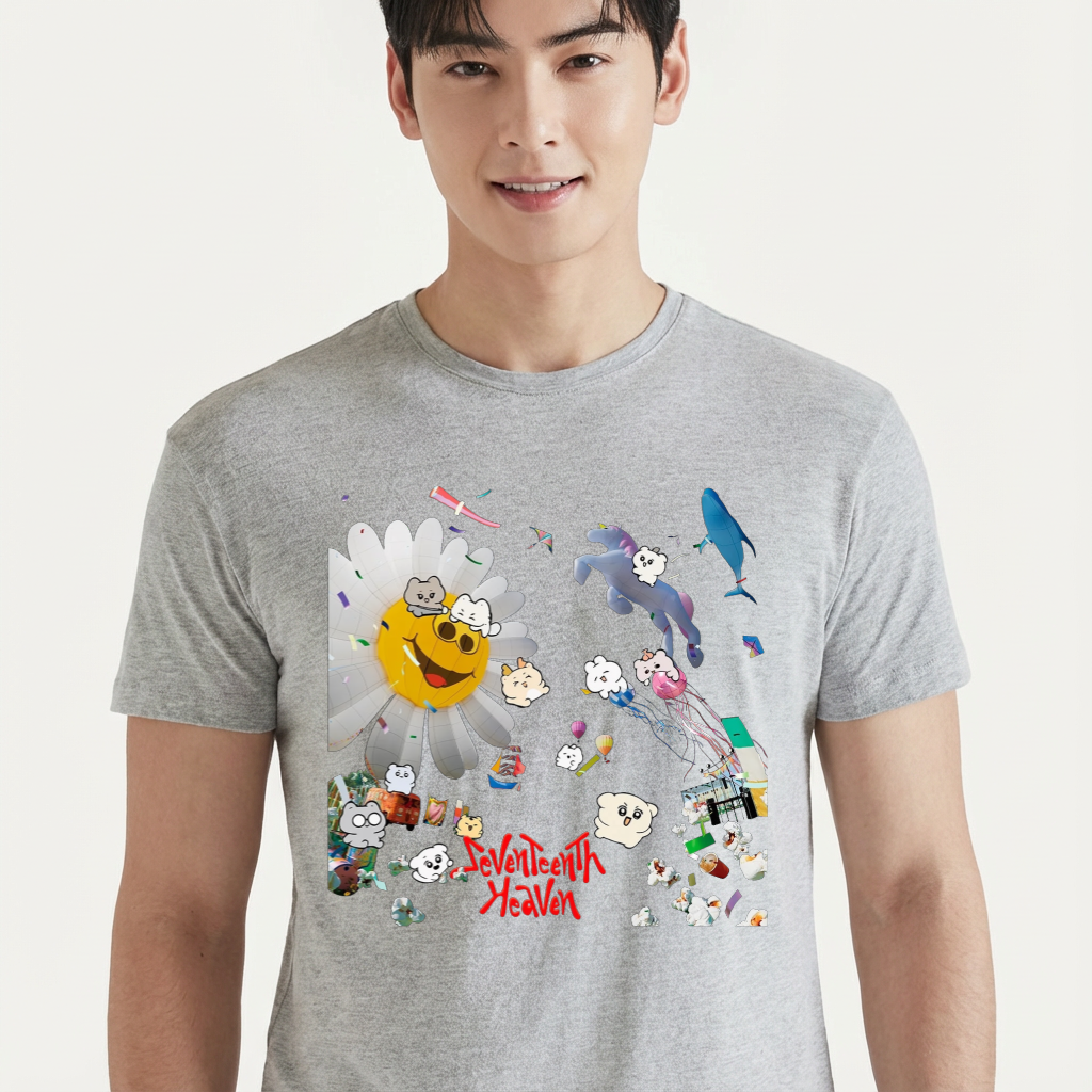 Camiseta Seventeen Seventeenth Heaven cinza