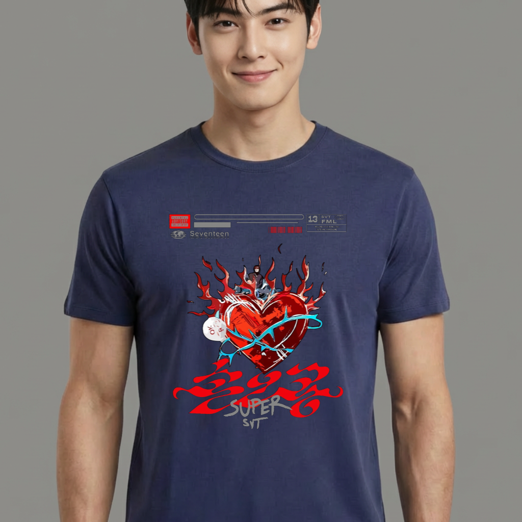 Camiseta camiseta-basica-seventeen-super-fml-album - Azul