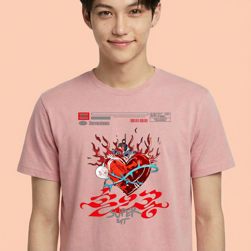 Camiseta camiseta-basica-seventeen-super-fml-album - Rosa