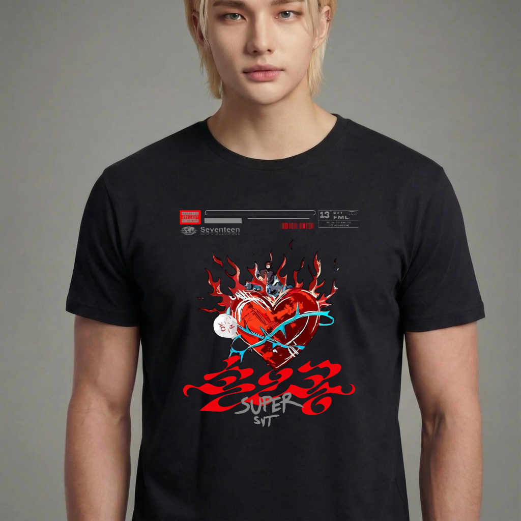 Camiseta Seventeen Super Fml Album preta