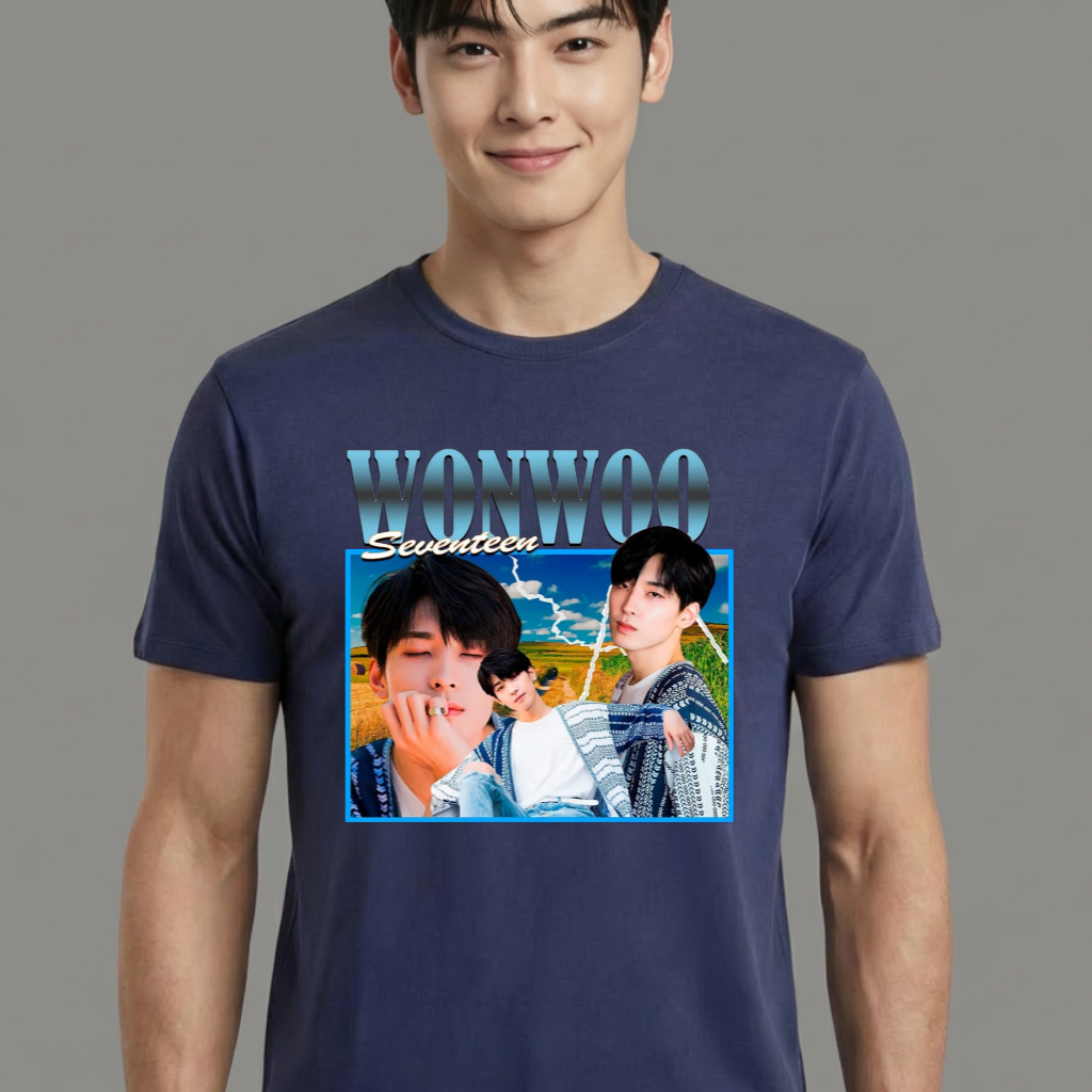 Camiseta Seventeen Wonwoo Graphic azul