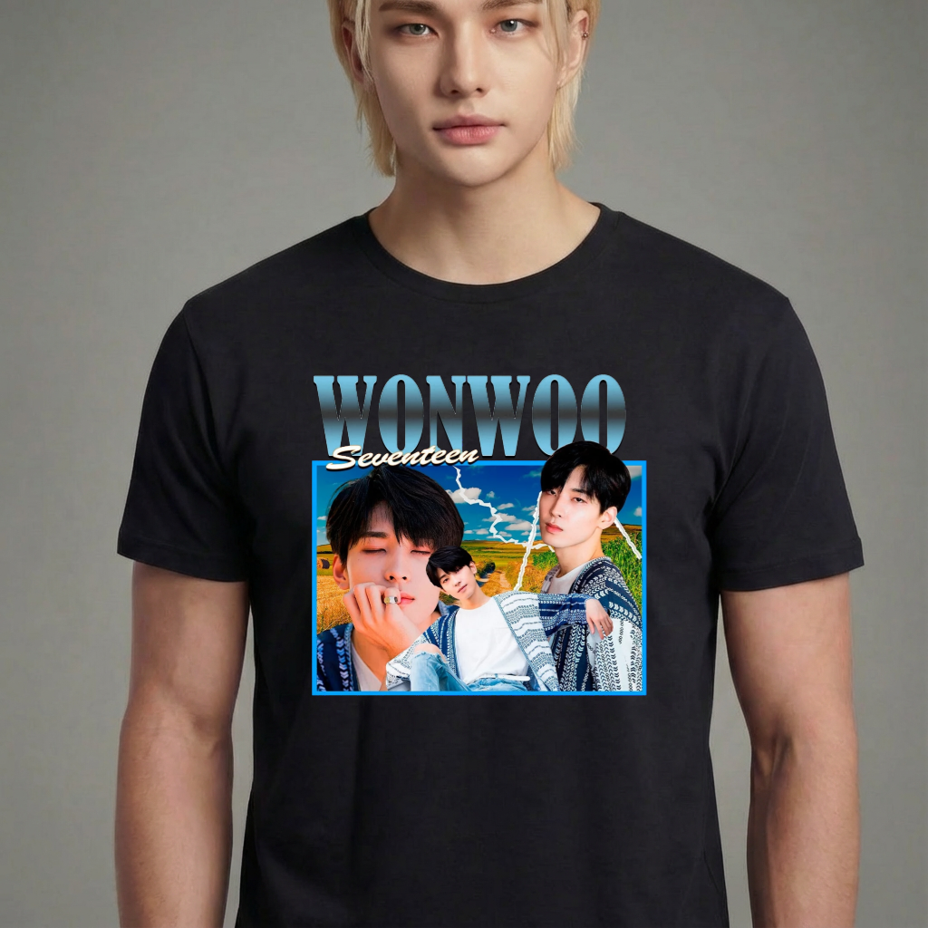 Camiseta camiseta-basica-seventeen-wonwoo-1 - Preta