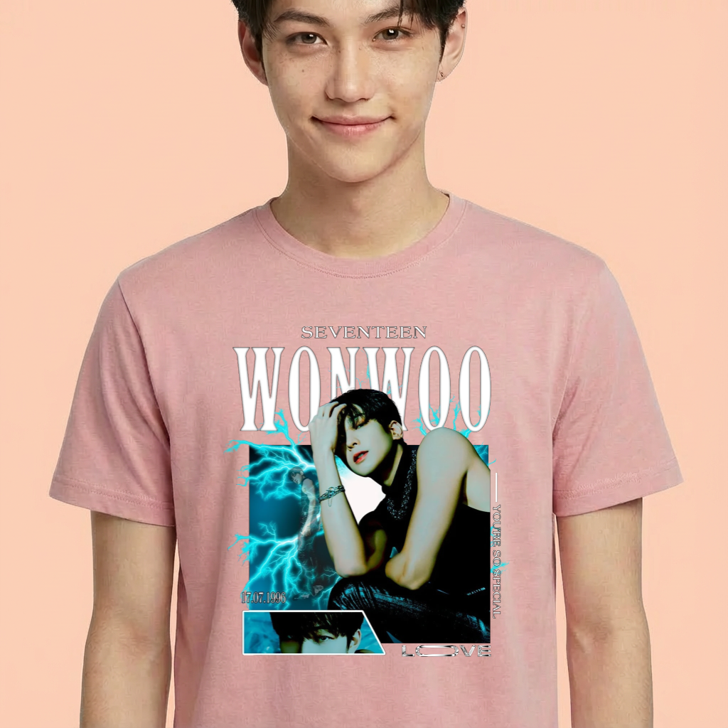 Camiseta camiseta-basica-seventeen-wonwoo - Rosa