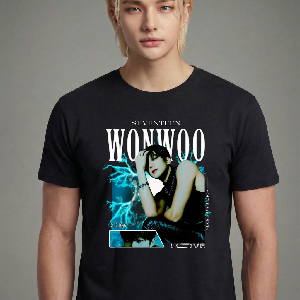 Camiseta camiseta-basica-seventeen-wonwoo - Preta