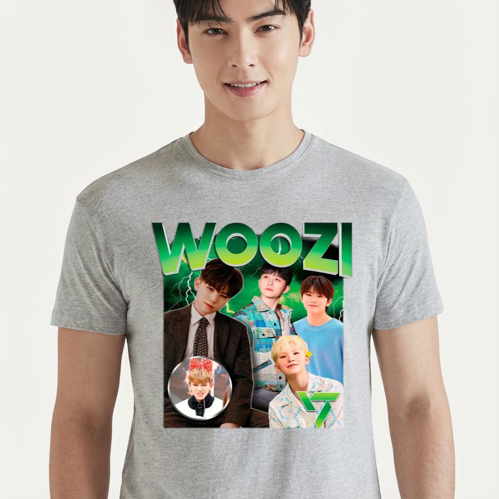 Camiseta Seventeen Woozi Graphic cinza