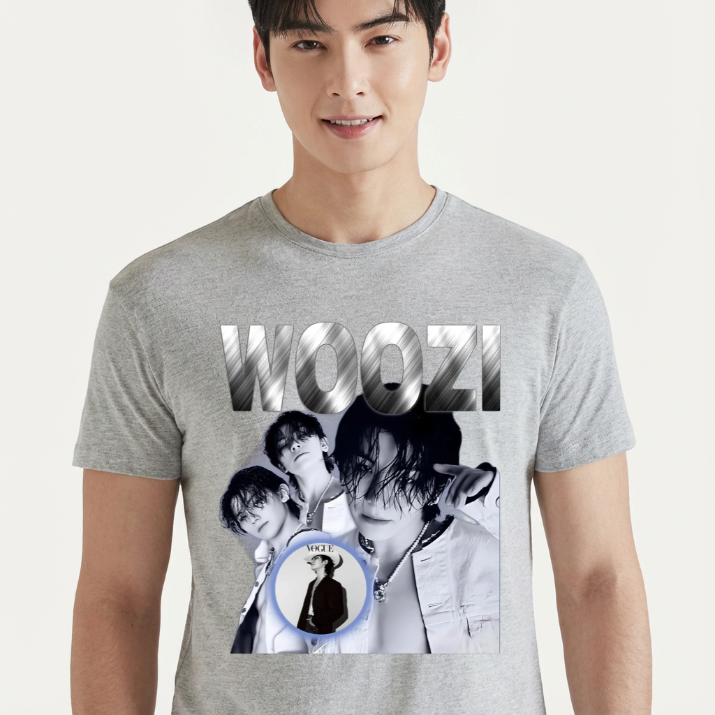 Camiseta Seventeen Woozi cinza