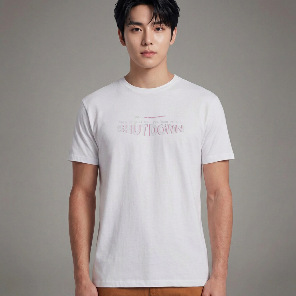 Camiseta Básica Shutdown Blackpink - Branca