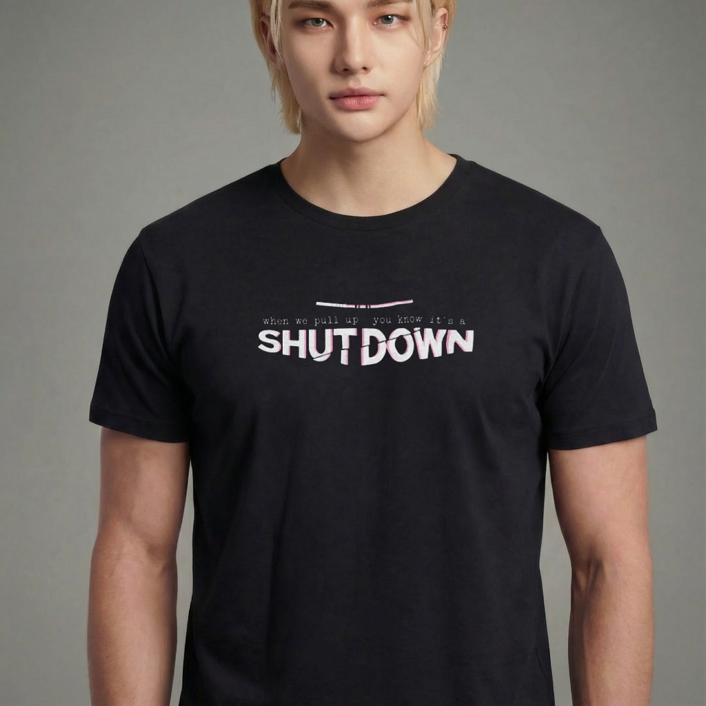 Camiseta Shutdown BLACKPINK preta
