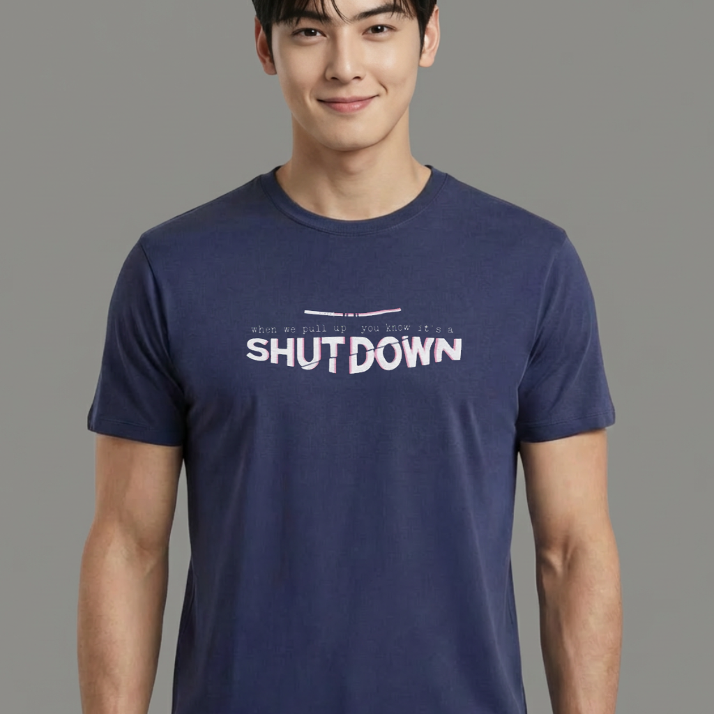Camiseta camiseta-basica-shutdown-blackpink - Azul
