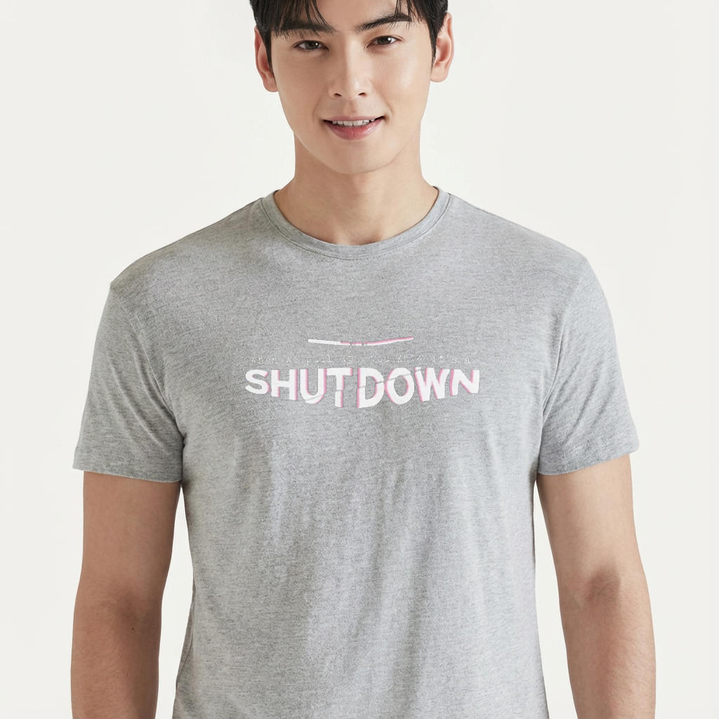 Camiseta camiseta-basica-shutdown-blackpink - Cinza