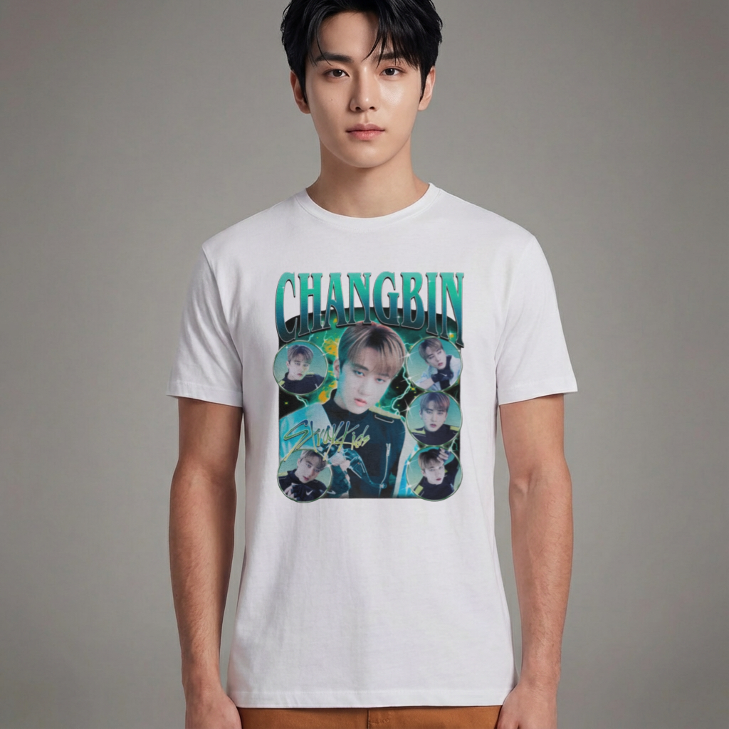 Camiseta Stray Kids Changbin branca