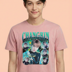 Camiseta Stray Kids Changbin rosa